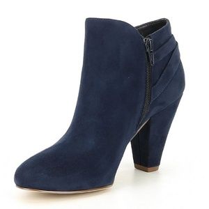 Navy Blue Suede Dress Pumps